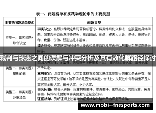 裁判与球迷之间的误解与冲突分析及其有效化解路径探讨 裁判与球迷之间的误解与冲突分析及其有效化解路径探讨