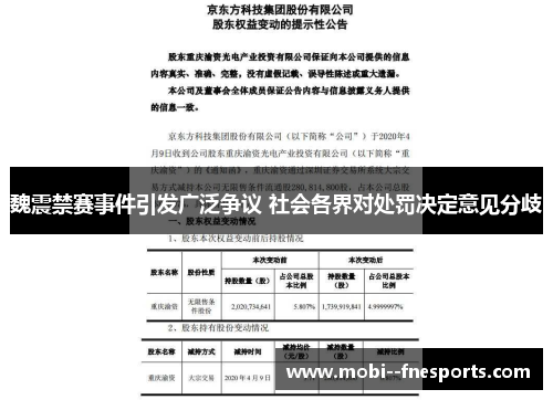 魏震禁赛事件引发广泛争议 社会各界对处罚决定意见分歧
